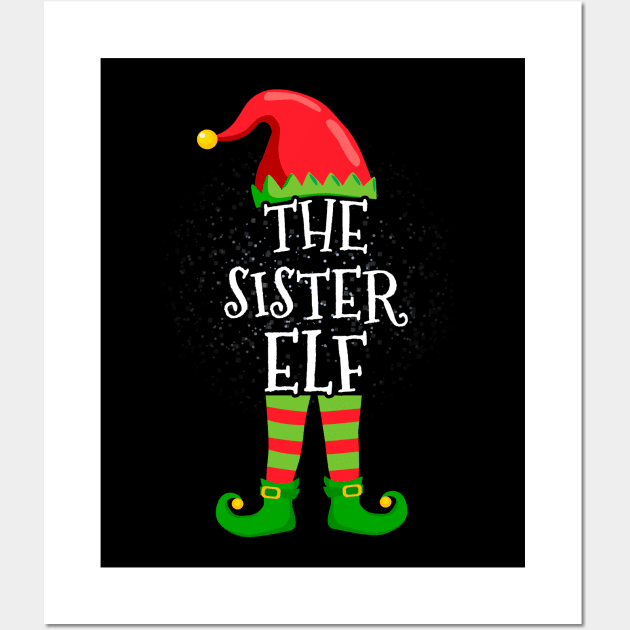 sister Elf Family Matching Christmas Group Funny Gift Wall Art by silvercoin